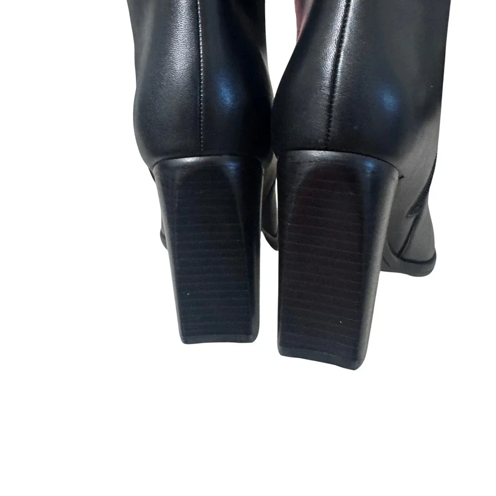Marc Fisher Lasli Over-the-Knee Boots Womens 9 Black Leather Block Heel NWOT